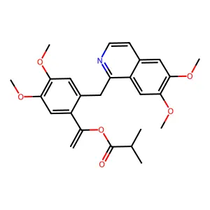1-[2-[(6,7-dimethoxyisoquinolin-1-yl)methyl]-4,5-dimethoxyphenyl]ethenyl 2-methylpropanoate structure