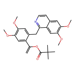 1-[2-[(6,7-dimethoxyisoquinolin-1-yl)methyl]-4,5-dimethoxyphenyl]ethenyl 2,2-dimethylpropanoate structure