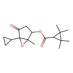 (5-cyclopropyl-1-methyl-4-oxo-6-oxabicyclo[3.1.0]hexan-2-yl) 2,2,3,3-tetramethylcyclopropane-1-carboxylate structure