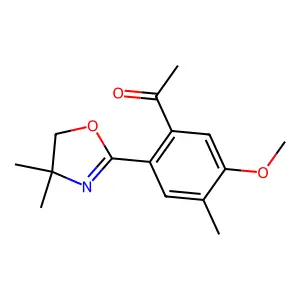 1-[2-(4,4-dimethyl-5H-1,3-oxazol-2-yl)-5-methoxy-4-methylphenyl]ethanone structure
