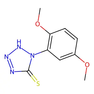 1-(2,5-dimethoxyphenyl)-2H-tetrazole-5-thione structure