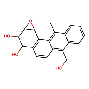 12-(hydroxymethyl)-19-methyl-4-oxapentacyclo[9.8.0.02,8.03,5.013,18]nonadeca-1(19),2(8),9,11,13,15,17-heptaene-6,7-diol structure
