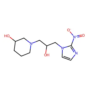 1-[2-hydroxy-3-(2-nitroimidazol-1-yl)propyl]piperidin-3-ol structure