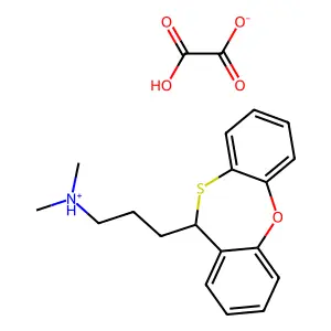 11H-Dibenz(b,f)-1,4-oxathiepin-11-propanamine, N,N-dimethyl-, ethanedioate, hydrate (2:2:1) structure