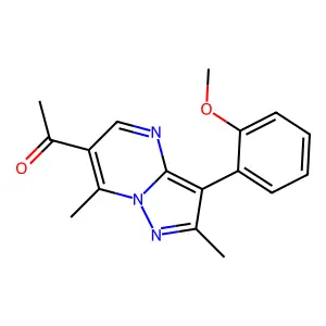 1-[3-(2-methoxyphenyl)-2,7-dimethylpyrazolo[1,5-a]pyrimidin-6-yl]ethanone structure