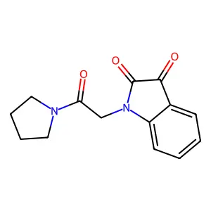 1-(2-oxo-2-pyrrolidin-1-ylethyl)indole-2,3-dione structure