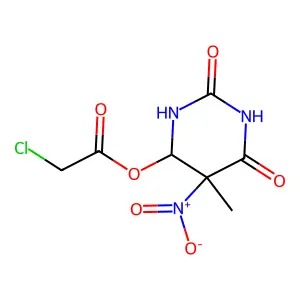 (5-methyl-5-nitro-2,6-dioxo-1,3-diazinan-4-yl) 2-chloroacetate structure