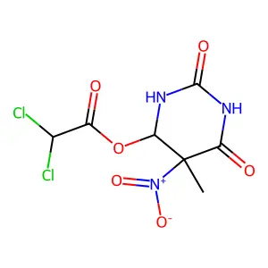 (5-methyl-5-nitro-2,6-dioxo-1,3-diazinan-4-yl) 2,2-dichloroacetate structure