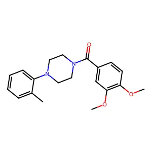1-(3,4-dimethoxybenzoyl)-4-(2-methylphenyl)piperazine structure