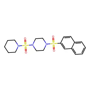 1-(2-naphthylsulfonyl)-4-(1-piperidinylsulfonyl)piperazine structure