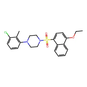 1-(3-chloro-2-methylphenyl)-4-(4-ethoxynaphthalen-1-yl)sulfonylpiperazine structure