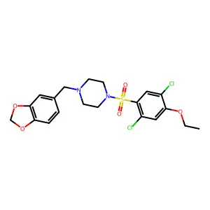 1-(1,3-benzodioxol-5-ylmethyl)-4-(2,5-dichloro-4-ethoxyphenyl)sulfonylpiperazine structure