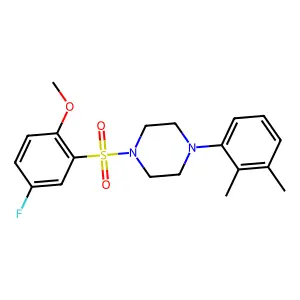 1-(2,3-dimethylphenyl)-4-(5-fluoro-2-methoxybenzenesulfonyl)piperazine structure