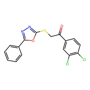 1-(3,4-dichlorophenyl)-2-[(5-phenyl-1,3,4-oxadiazol-2-yl)sulfanyl]ethanone structure