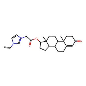 (10,13-dimethyl-3-oxo-1,2,6,7,8,9,11,12,14,15,16,17-dodecahydrocyclopenta[a]phenanthren-17-yl) 2-(3-ethenylimidazol-1-ium-1-yl)acetate structure