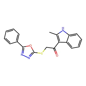 1-(2-methyl-1H-indol-3-yl)-2-[(5-phenyl-1,3,4-oxadiazol-2-yl)sulfanyl]ethanone structure