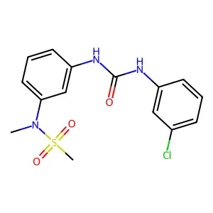1-(3-chlorophenyl)-3-[3-[methyl(methylsulfonyl)amino]phenyl]urea structure