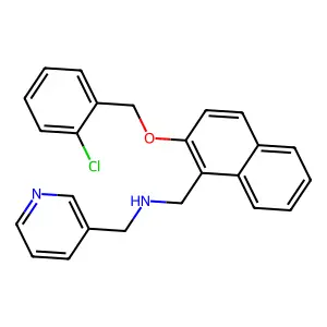 1-{2-[(2-chlorobenzyl)oxy]naphthalen-1-yl}-N-(pyridin-3-ylmethyl)methanamine structure