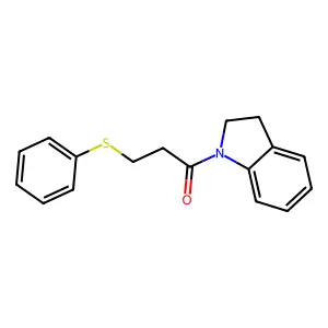1-(2,3-dihydro-1H-indol-1-yl)-3-(phenylsulfanyl)propan-1-one structure