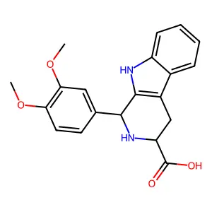 1-(3,4-dimethoxyphenyl)-2,3,4,9-tetrahydro-1H-pyrido[3,4-b]indole-3-carboxylic acid structure