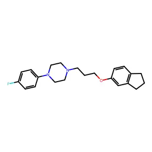 1-[3-(2,3-dihydro-1H-inden-5-yloxy)propyl]-4-(4-fluorophenyl)piperazine structure