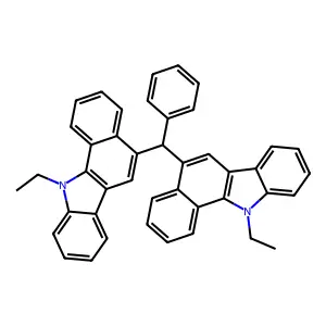 11-ethyl-5-[(11-ethylbenzo[a]carbazol-5-yl)-phenylmethyl]benzo[a]carbazole structure