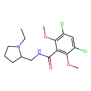 3,5-dichloro-N-[(1-ethylpyrrolidin-2-yl)methyl]-2,6-dimethoxybenzamide structure