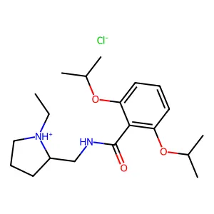 2,6-Diisopropoxy-N-(1-ethyl-2-pyrrolidinylmethyl)benzamide hydrochloride structure