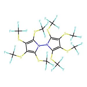 1-[2,3,4,5-tetrakis(trifluoromethylsulfanyl)pyrrol-1-yl]-2,3,4,5-tetrakis(trifluoromethylsulfanyl)pyrrole structure