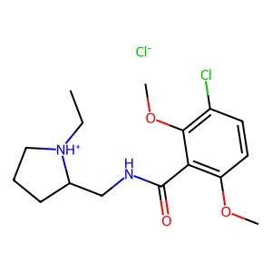 (S)-(-)-2-((3-Chloro-2,6-dimethoxybenzamido)methyl)-1-ethylpyrrolidine hydrochloride structure