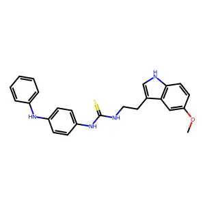 1-(2-(5-methoxy-1H-indol-3-yl)ethyl)-3-(4-(phenylamino)phenyl)thiourea structure