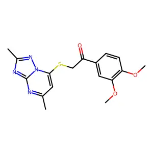 1-(3,4-dimethoxyphenyl)-2-[(2,5-dimethyl[1,2,4]triazolo[1,5-a]pyrimidin-7-yl)thio]ethanone structure