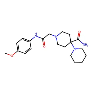 1'-{2-[(4-methoxyphenyl)amino]-2-oxoethyl}-1,4'-bipiperidine-4'-carboxamide structure
