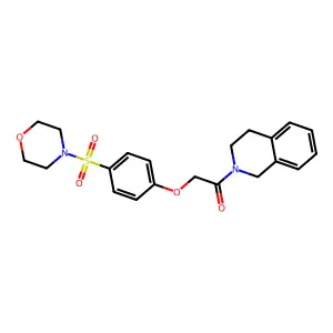 1-(3,4-dihydro-1H-isoquinolin-2-yl)-2-(4-morpholin-4-ylsulfonylphenoxy)ethanone structure