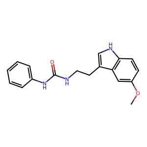 1-[2-(5-methoxy-1H-indol-3-yl)ethyl]-3-phenylurea structure