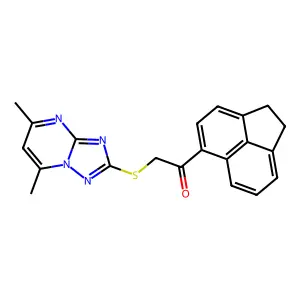 1-(1,2-dihydroacenaphthylen-5-yl)-2-[(5,7-dimethyl-[1,2,4]triazolo[1,5-a]pyrimidin-2-yl)sulfanyl]ethanone structure