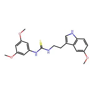 1-(3,5-dimethoxyphenyl)-3-[2-(5-methoxy-1H-indol-3-yl)ethyl]thiourea structure