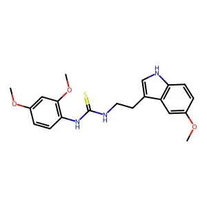 1-(2,4-dimethoxyphenyl)-3-[2-(5-methoxy-1H-indol-3-yl)ethyl]thiourea structure