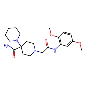 1'-{2-[(2,5-dimethoxyphenyl)amino]-2-oxoethyl}-1,4'-bipiperidine-4'-carboxamide structure