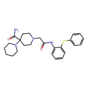 1-[2-oxo-2-(2-phenylsulfanylanilino)ethyl]-4-piperidin-1-ylpiperidine-4-carboxamide structure