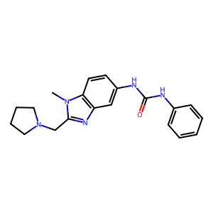 1-[1-methyl-2-(pyrrolidin-1-ylmethyl)benzimidazol-5-yl]-3-phenylurea structure
