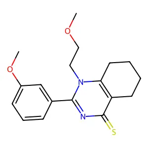 1-(2-methoxyethyl)-2-(3-methoxyphenyl)-5,6,7,8-tetrahydroquinazoline-4-thione structure