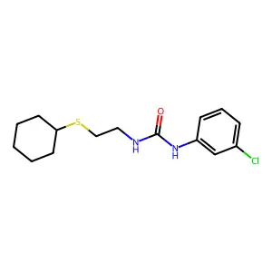 1-(3-chlorophenyl)-3-(2-cyclohexylsulfanylethyl)urea structure