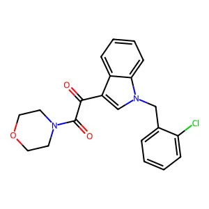 1-[1-[(2-chlorophenyl)methyl]indol-3-yl]-2-morpholin-4-ylethane-1,2-dione structure