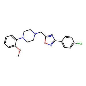 1-{[3-(4-chlorophenyl)-1,2,4-oxadiazol-5-yl]methyl}-4-(2-methoxyphenyl)piperazine structure