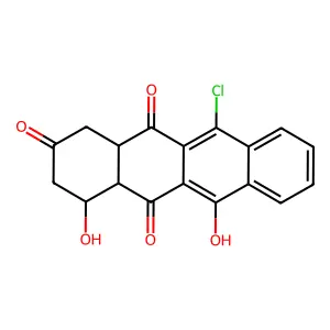 11-chloro-4,6-dihydroxy-3,4,4a,12a-tetrahydro-1H-tetracene-2,5,12-trione structure