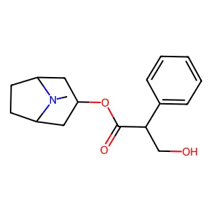 (8-methyl-8-azabicyclo[3.2.1]octan-3-yl) 3-hydroxy-2-phenylpropanoate structure
