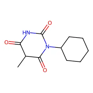 1-cyclohexyl-5-methyl-1,3-diazinane-2,4,6-trione structure