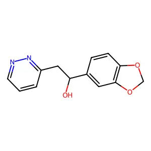 1-(1,3-benzodioxol-5-yl)-2-pyridazin-3-ylethanol structure