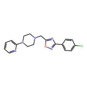 1-{[3-(4-chlorophenyl)-1,2,4-oxadiazol-5-yl]methyl}-4-(pyridin-2-yl)piperazine structure